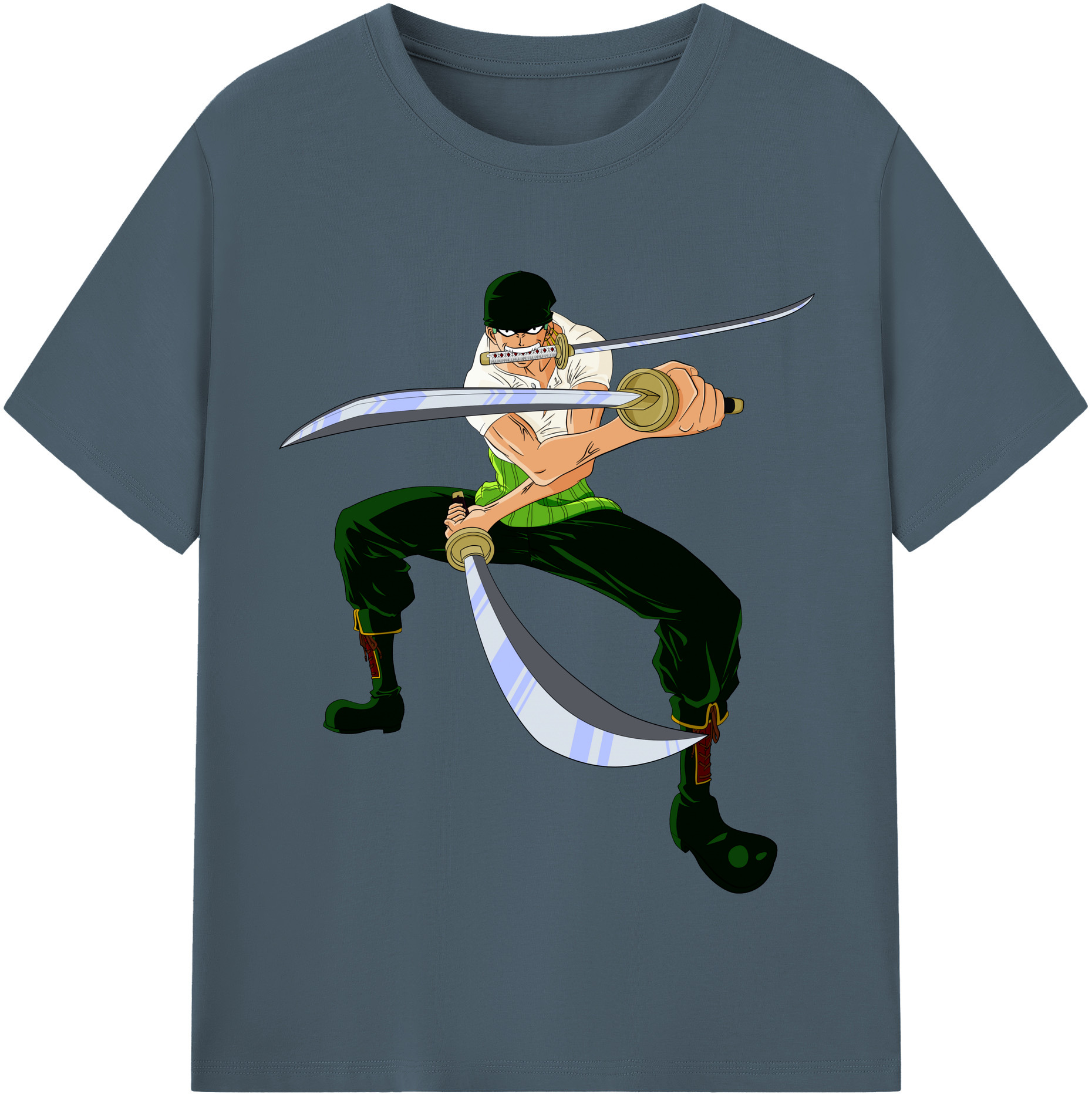 ワンピース ロロノア・ゾロ ONE PIECE Roronoa Zoro 綿100％半袖Tシャツ（フロントプリント）